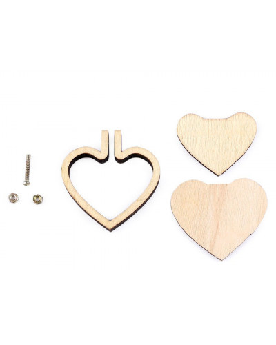 Mini drevený rámček / prívesok na vyšívanie srdce, ovál, kruh | Mimib