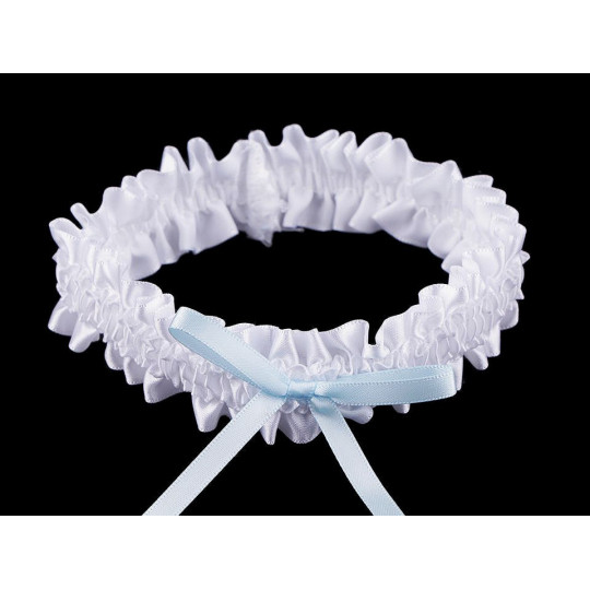 Svadobný podväzok saténový s mašľou | Mimib