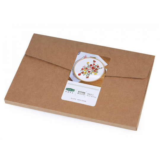 Darčeková sada na vyšívanie s predtlačeným motívom kytice | Mimib