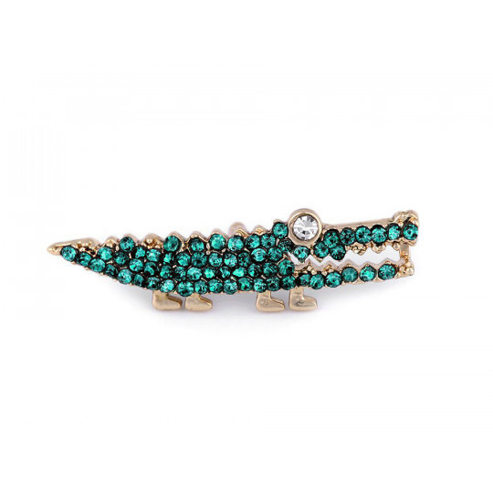 Brošňa / odznak s brúsenými kamienkami lienka, krokodíl | Mimib
