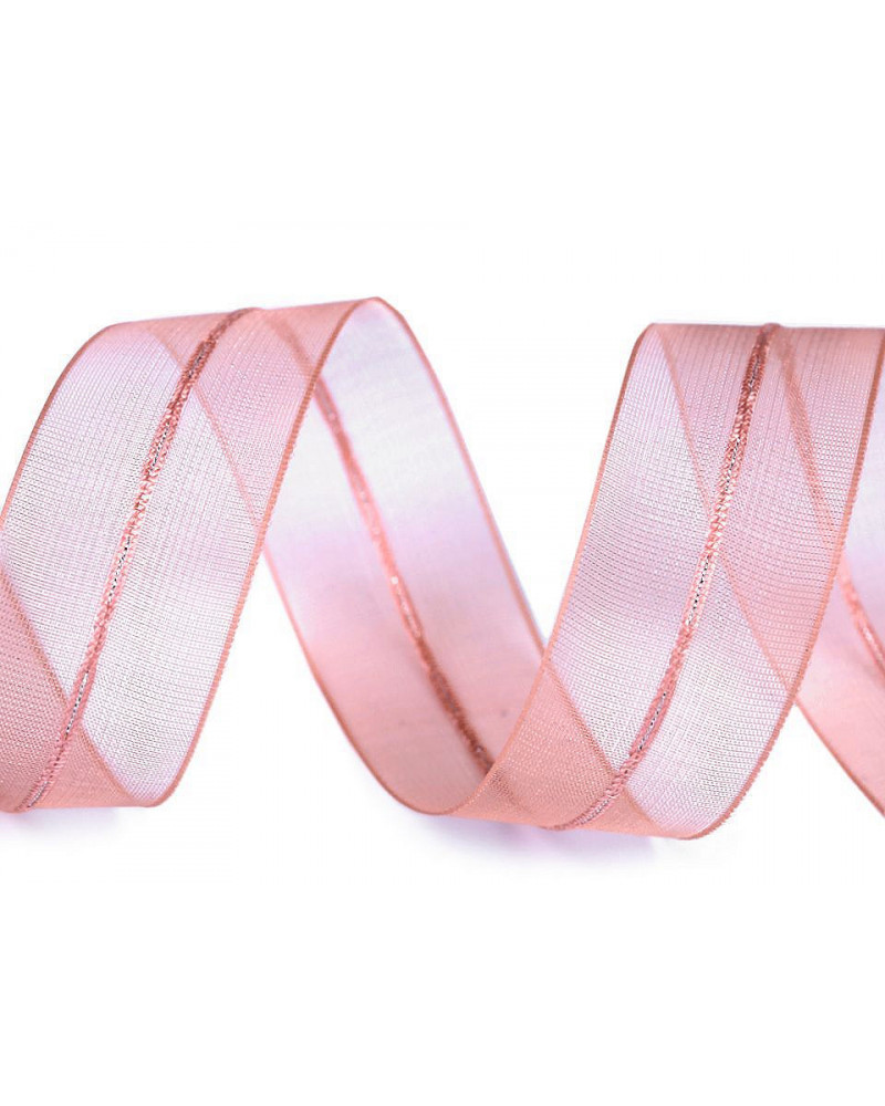 Monofilová sťahovacia stuha s lurexom šírka 26 mm vianočná | Mimib