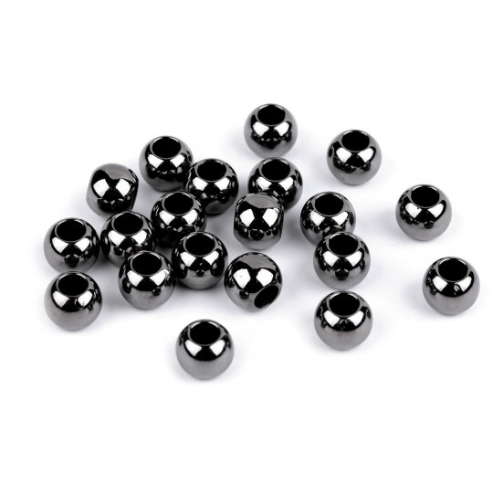 Plastové korálky Metalic s veľkým prievlakom / plavkové 8x10 mm | Mimib