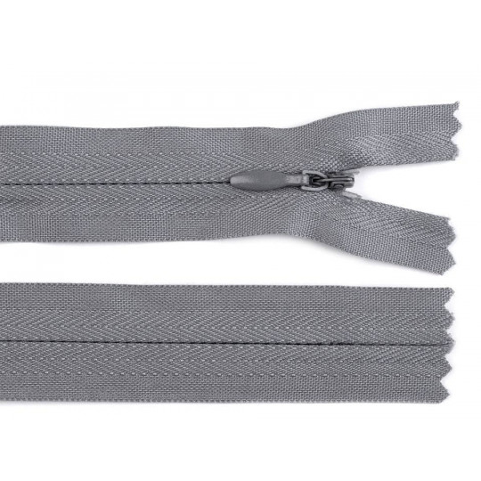 Zips špirálový 3 mm,nedeliteľný skrytý, 25 cm /šatový/ | Mimib