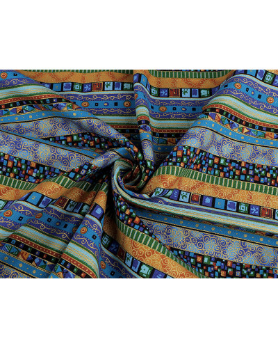 Bavlnená látka / plátno so zlatou potlačou | Mimib