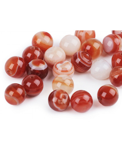 Minerálne korálky Achát červený, dofarbený Ø8 mm | Mimib