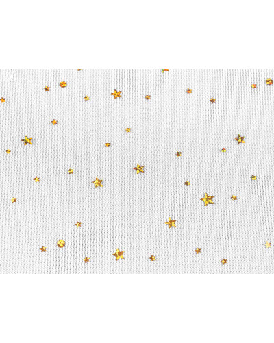 Odevný / dekoračný tyl s hviezdičkami s hologramom | Mimib