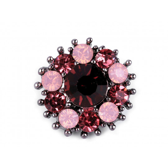 Malá brošňa kvet s brúsenými kamienkami | Mimib