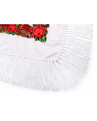 Šatka folklór kvety so strapcami 105x105 cm | Mimib