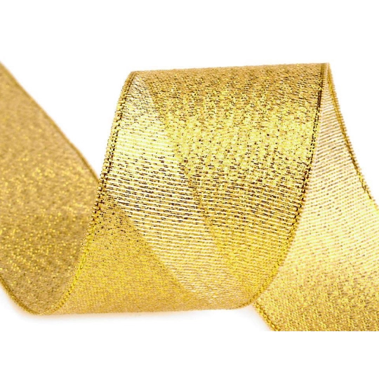 Brokátová stuha šírka 38 mm s lurexom | Mimib