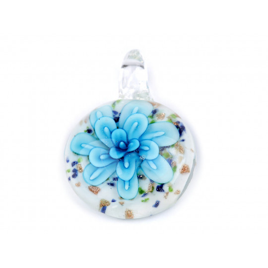 Sklenený prívesok kvet Ø31 mm | Mimib