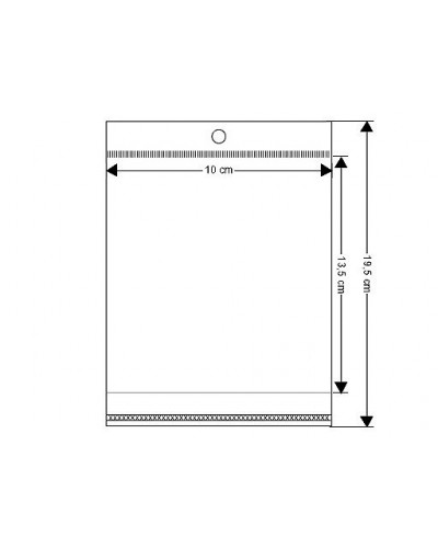 PP vrecko s lepiacou lištou a závesom 10x13,5 cm | Mimib