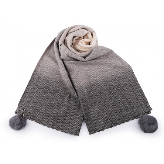 Šál zimný / pléd s brmbolcami 65x180 cm | Mimib