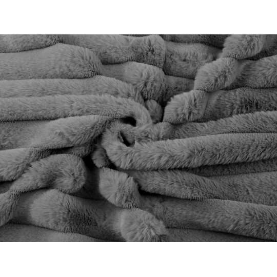 Odevná / dekoračná kožušina pruhy / imitácia činčily | Mimib