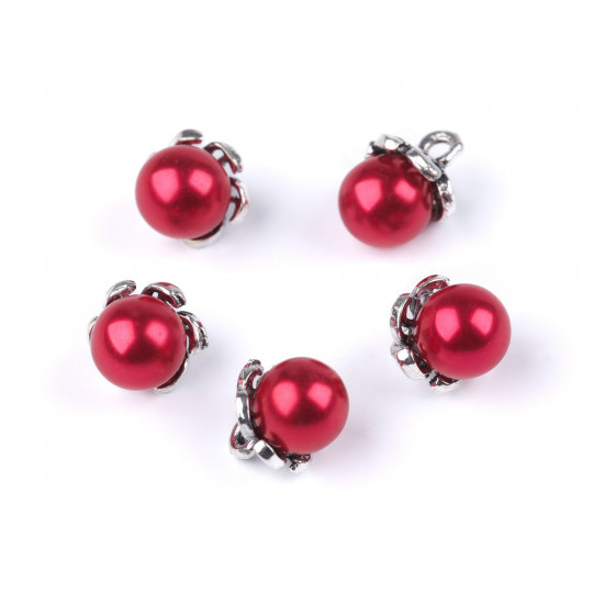 Gombík s kaplíkom / prívesok perla Ø9 mm | Mimib