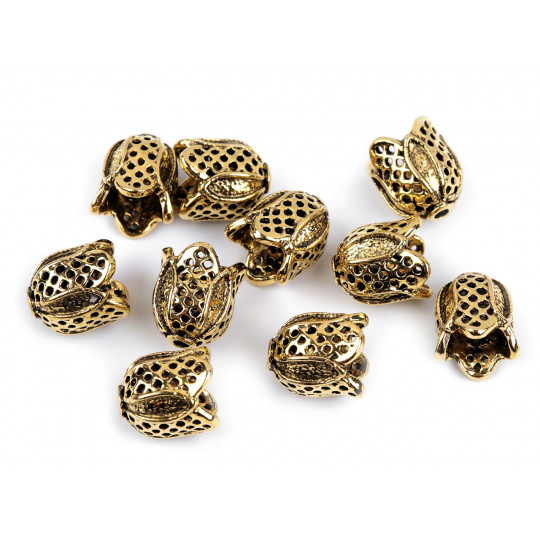 Koncovky na šnúrky / dekoračné kaplíky 12x12 mm | Mimib