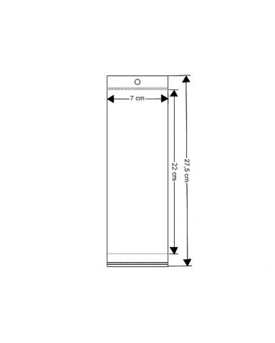 PP vrecko s lepiacou lištou a závesom 7x22 cm | Mimib