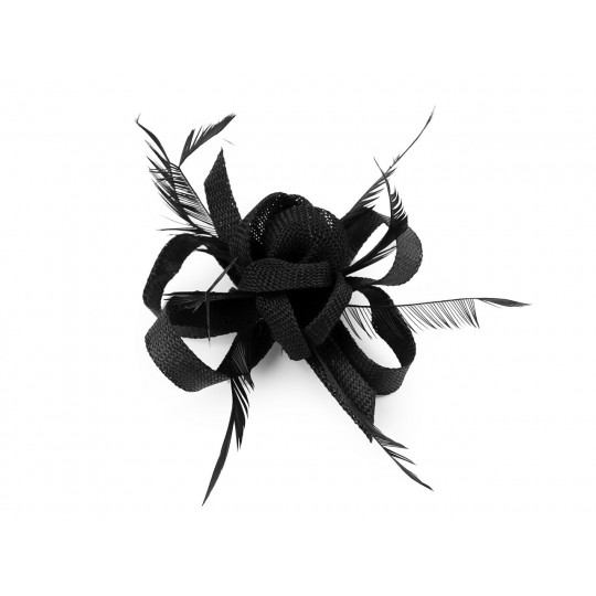 Brošňa / ozdoba do vlasov kvet s perím | Mimib