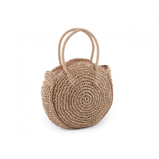 Háčkovaná kabelka z rafie - lyka so zipsom 33x37 cm | Mimib
