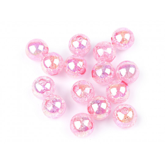 Plastové korálky s AB efektom Ø13 mm | Mimib