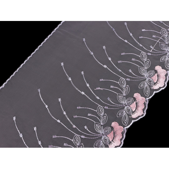 Vyšívaná čipka na monofile šírka 20 cm | Mimib