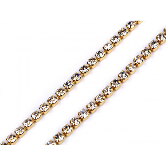 Štrasový prámik / borta šírka 2 mm | Mimib