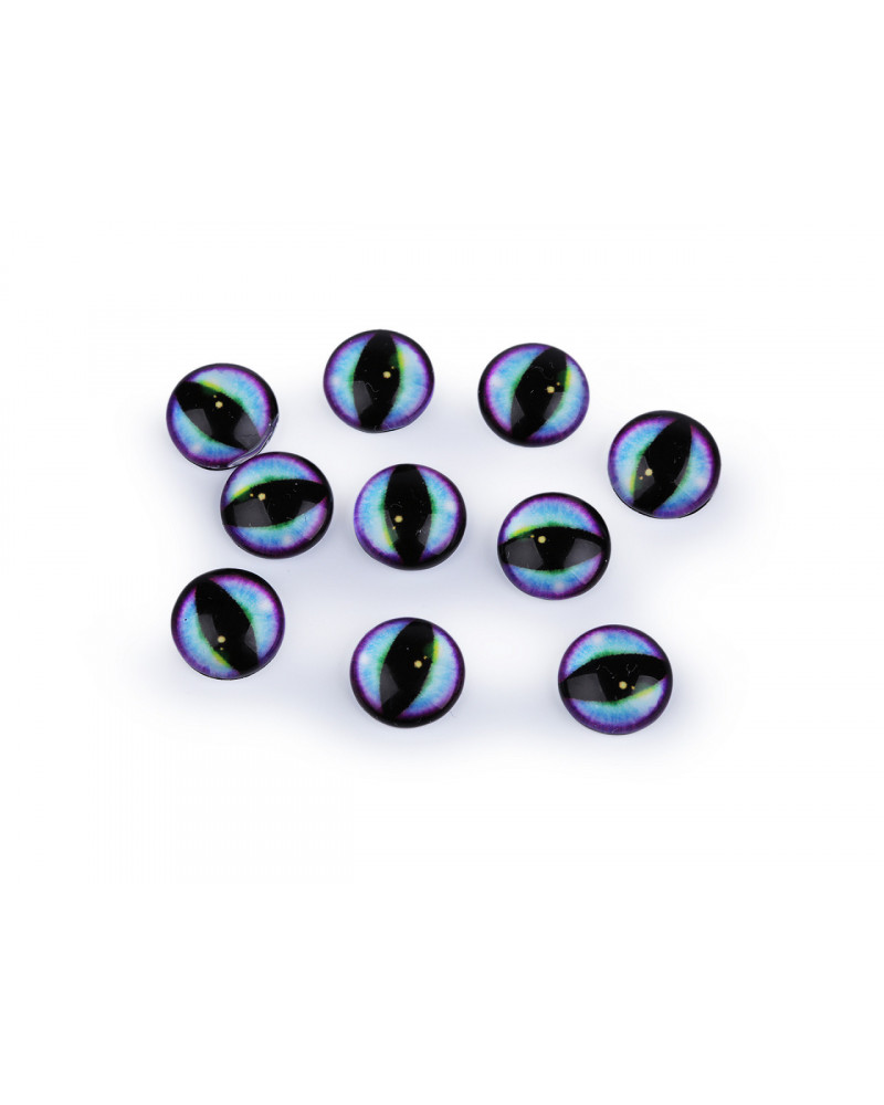 Sklenené oči na nalepenie mačka, drak Ø10 a 12 mm | Mimib