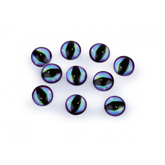 Sklenené oči na nalepenie mačka, drak Ø10 a 12 mm | Mimib