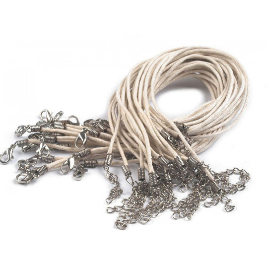 Voskovaná šnúrka s karabínkou dĺžka 45cm | Mimib