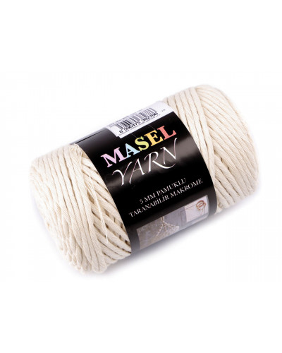 Recyklovaná bavlnená priadza macrame Ø5 mm | Mimib