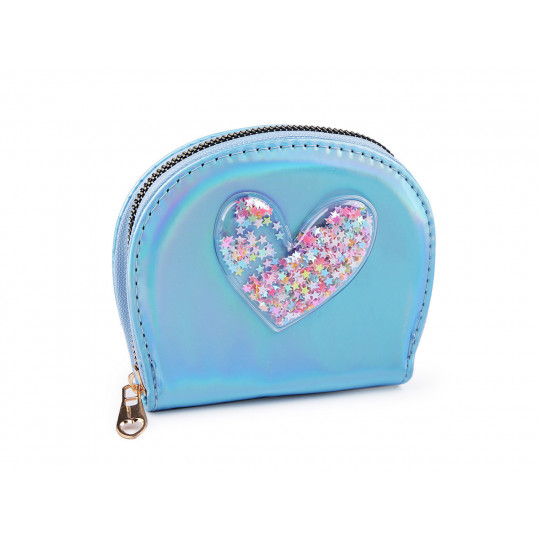 Dievčenská peňaženka srdce s presýpacími flitrami 10,5x13 cm | Mimib
