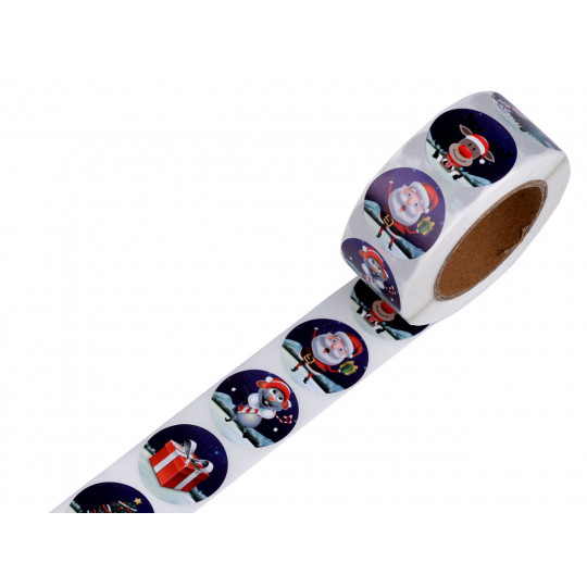 Papierové samolepky vianočné Ø25 mm | Mimib