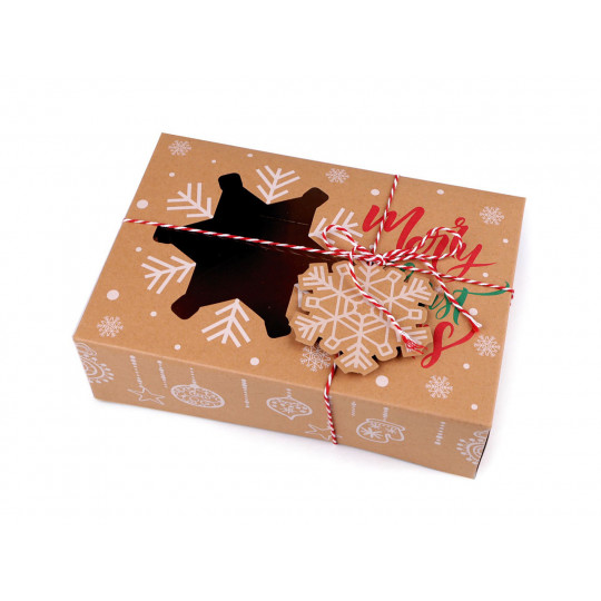 Vianočná darčeková krabica s priehľadom a menovkou | Mimib