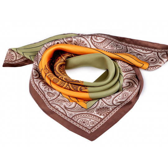 Saténová šatka paisley 70x70 cm | Mimib