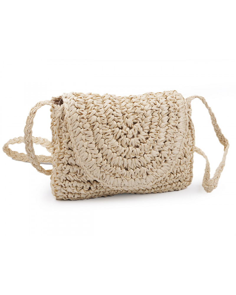 Háčkovaná kabelka z rafie - lyka crossbody 16x21 cm | Mimib