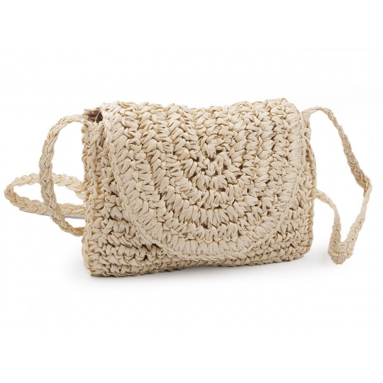 Háčkovaná kabelka z rafie - lyka crossbody 16x21 cm | Mimib
