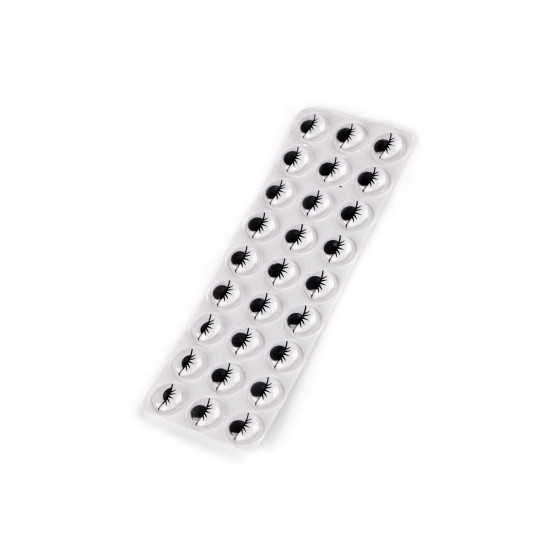 Samolepiace oči pohyblivé s riasami Ø10 a 12 mm | Mimib