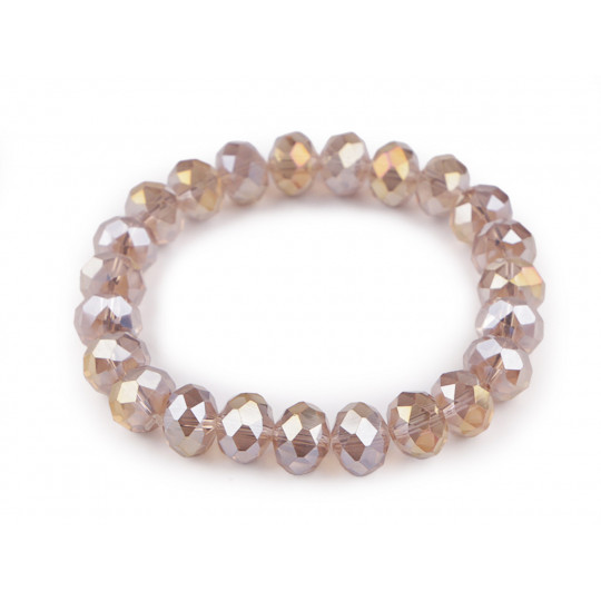 Náramok pružný z brúsených korálikov s AB efektom | Mimib