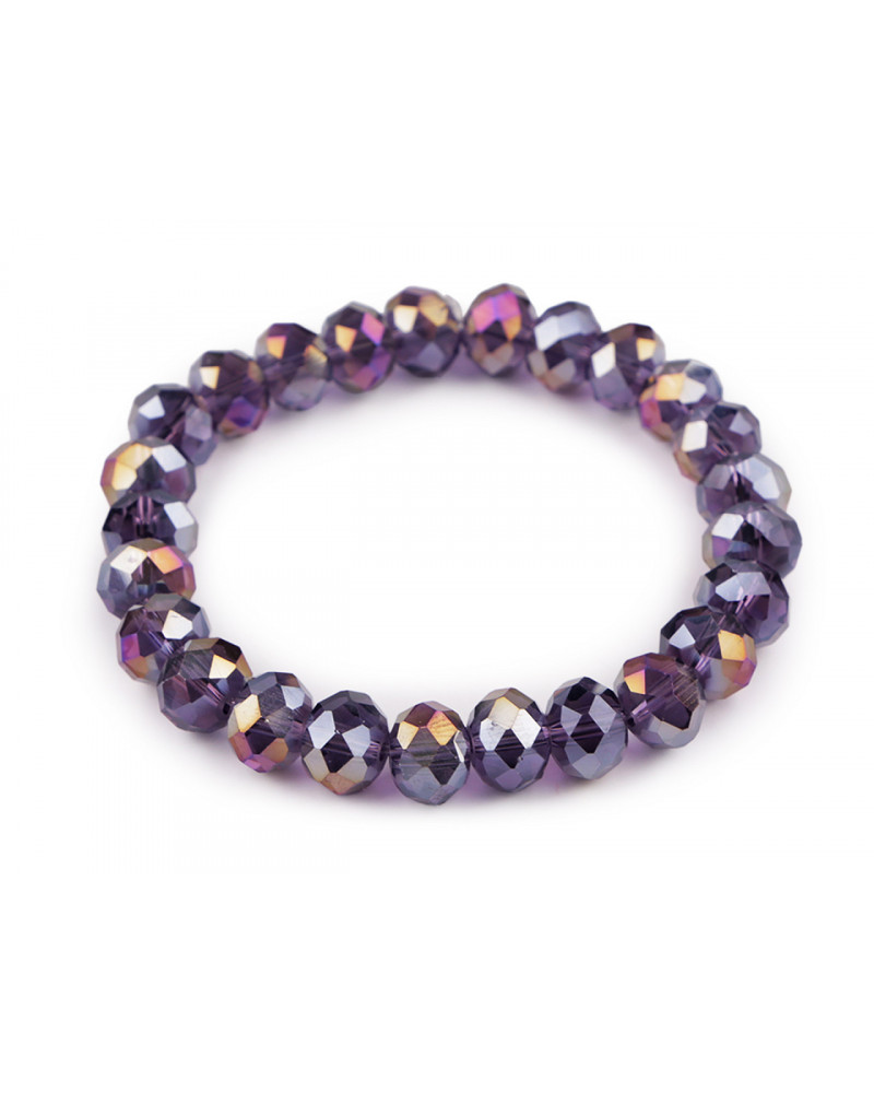 Náramok pružný z brúsených korálikov s AB efektom | Mimib