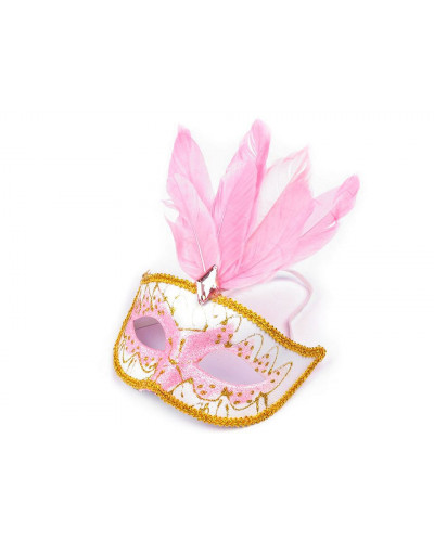 Karnevalová maska GLITRY s perím - 1 ks | Mimib