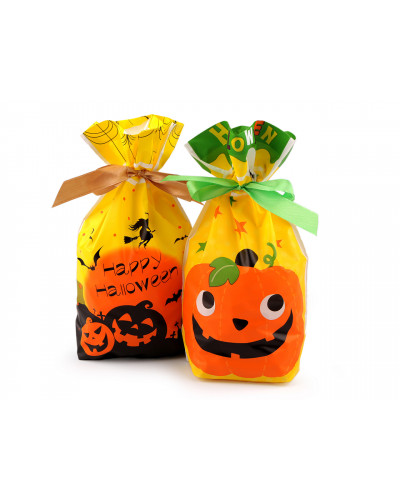 Vrecko na potraviny s atlasovou stuhou Halloween 15x22,5 cm - 5 ks | Mimib