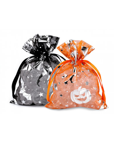 Darčekové vrecúško čarodejnice / Halloween 13x18 cm organza - 10 ks | Mimib