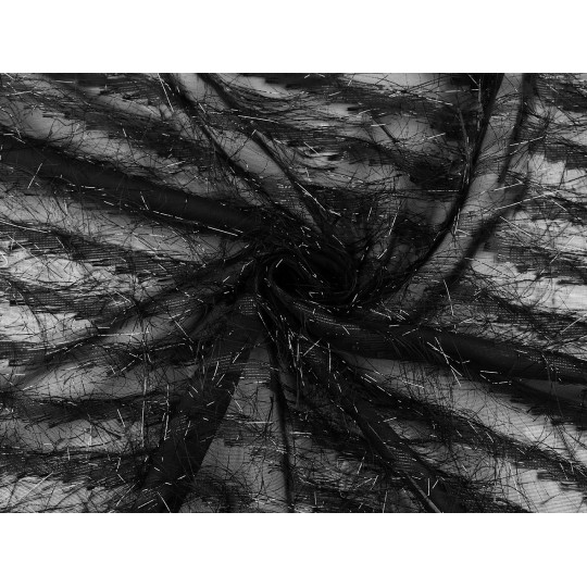 Šifón s ozdobnou nitkou s metalickým efektom - 1 m | Mimib