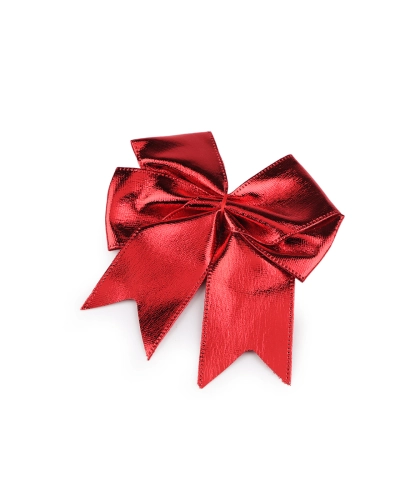 Vianočná červená mašľa metalická 10,5x12 cm - 1 ks | Mimib