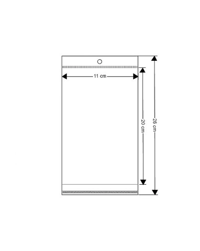 PP vrecko s lepiacou lištou a závesom 11x20 cm - 100 ks | Mimib