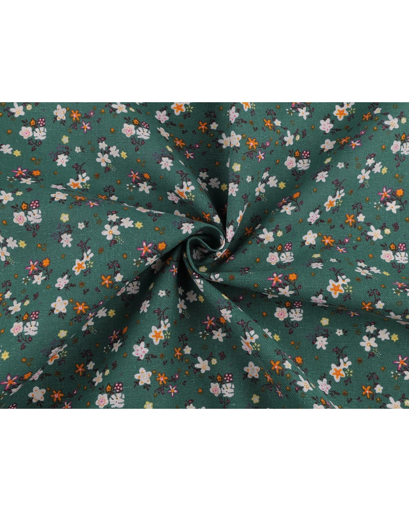 Bavlnená látka / plátno s redšou väzbou drobné kvetinky - 1 m | Mimib