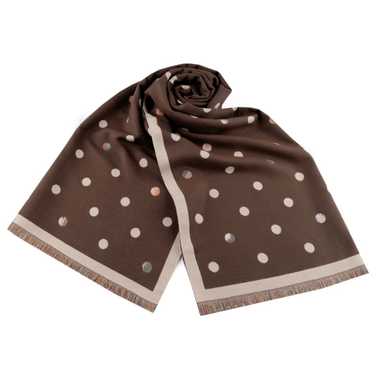 Šatka / šál typu kašmír so strapcami, bodka 68x190 cm - 1 ks | Mimib