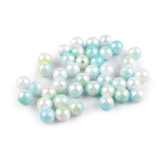 Plastové korálky s mermaid efektom Ø10 mm - 20 g | Mimib