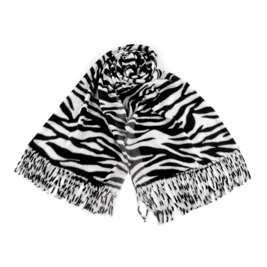 Šatka / šál so strapcami, hrejivý, zvierací vzor - 1 ks | Mimib