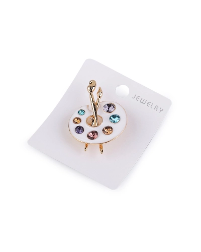 Brošňa maliarska paleta, mačky v dáždniku - 1 ks | Mimib