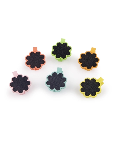 Drevené štipce s tabuľkou - hviezda, srdce, kvet - 1 sáčok | Mimib